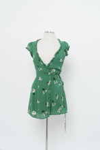 Load image into Gallery viewer, REFORMATION x Green Floral Mini Wrap Dress (XS, S)