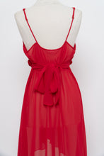 Load image into Gallery viewer, Vintage x Red Rose Back Tie Sheer Top/Dress (M, L)