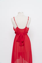 Load image into Gallery viewer, Vintage x Red Rose Back Tie Sheer Top/Dress (M, L)