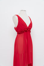 Load image into Gallery viewer, Vintage x Red Rose Back Tie Sheer Top/Dress (M, L)