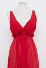 Load image into Gallery viewer, Vintage x Red Rose Back Tie Sheer Top/Dress (M, L)