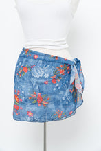 Load image into Gallery viewer, Vintage x Blue, Lace Patterned Bikini Coverup Skirt (M, L)