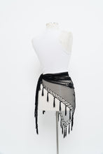 Load image into Gallery viewer, Vintage x Black Mesh Beaded Fringe Shawl