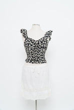 Load image into Gallery viewer, GAP x Black, Cream Floral Cinched Tank (XXS)