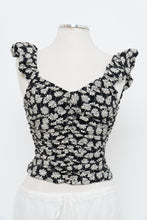 Load image into Gallery viewer, GAP x Black, Cream Floral Cinched Tank (XXS)