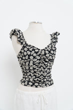 Load image into Gallery viewer, GAP x Black, Cream Floral Cinched Tank (XXS)