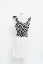 Load image into Gallery viewer, GAP x Black, Cream Floral Cinched Tank (XXS)