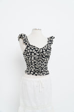 Load image into Gallery viewer, GAP x Black, Cream Floral Cinched Tank (XXS)