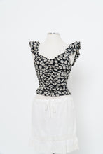 Load image into Gallery viewer, GAP x Black, Cream Floral Cinched Tank (XXS)