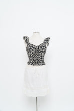Load image into Gallery viewer, GAP x Black, Cream Floral Cinched Tank (XXS)