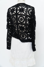 Load image into Gallery viewer, Vintage x Black Crochet Knit Cardigan (XS-M)