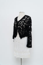Load image into Gallery viewer, Vintage x Black Crochet Knit Cardigan (XS-M)