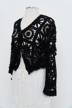 Load image into Gallery viewer, Vintage x Black Crochet Knit Cardigan (XS-M)