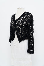 Load image into Gallery viewer, Vintage x Black Crochet Knit Cardigan (XS-M)