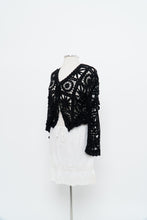 Load image into Gallery viewer, Vintage x Black Crochet Knit Cardigan (XS-M)