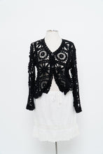 Load image into Gallery viewer, Vintage x Black Crochet Knit Cardigan (XS-M)