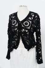 Load image into Gallery viewer, Vintage x Black Crochet Knit Cardigan (XS-M)