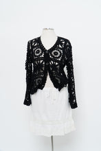 Load image into Gallery viewer, Vintage x Black Crochet Knit Cardigan (XS-M)