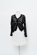 Load image into Gallery viewer, Vintage x Black Crochet Knit Cardigan (XS-M)