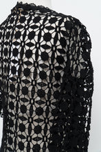 Load image into Gallery viewer, Modern x Deadstock Black Crochet Short Sleeve Cardigan (XS-M)