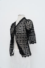 Load image into Gallery viewer, Modern x Deadstock Black Crochet Short Sleeve Cardigan (XS-M)