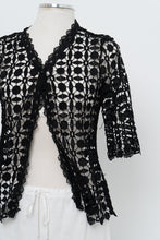 Load image into Gallery viewer, Modern x Deadstock Black Crochet Short Sleeve Cardigan (XS-M)