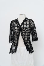 Load image into Gallery viewer, Modern x Deadstock Black Crochet Short Sleeve Cardigan (XS-M)