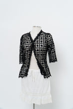 Load image into Gallery viewer, Modern x Deadstock Black Crochet Short Sleeve Cardigan (XS-M)