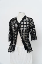 Load image into Gallery viewer, Modern x Deadstock Black Crochet Short Sleeve Cardigan (XS-M)