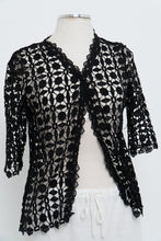 Load image into Gallery viewer, Modern x Deadstock Black Crochet Short Sleeve Cardigan (XS-M)