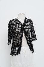 Load image into Gallery viewer, Modern x Deadstock Black Crochet Short Sleeve Cardigan (XS-M)