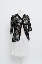 Load image into Gallery viewer, Modern x Deadstock Black Crochet Short Sleeve Cardigan (XS-M)