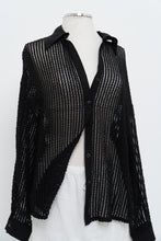 Load image into Gallery viewer, OAK + FORT x Black Mesh Knit Buttonup (XS-L)