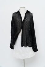 Load image into Gallery viewer, OAK + FORT x Black Mesh Knit Buttonup (XS-L)