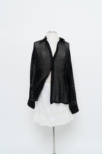 Load image into Gallery viewer, OAK + FORT x Black Mesh Knit Buttonup (XS-L)