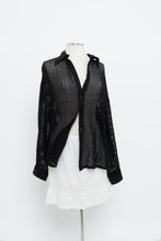 Load image into Gallery viewer, OAK + FORT x Black Mesh Knit Buttonup (XS-L)