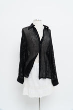 Load image into Gallery viewer, OAK + FORT x Black Mesh Knit Buttonup (XS-L)