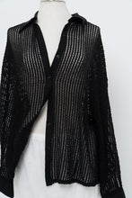 Load image into Gallery viewer, OAK + FORT x Black Mesh Knit Buttonup (XS-L)