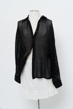 Load image into Gallery viewer, OAK + FORT x Black Mesh Knit Buttonup (XS-L)