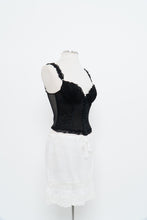 Load image into Gallery viewer, Vintage x SILK &amp; SATIN Black Lace Embroidered Corset (XS-M, B-C Cup)