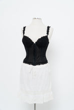 Load image into Gallery viewer, Vintage x SILK &amp; SATIN Black Lace Embroidered Corset (XS-M, B-C Cup)