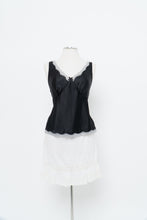 Load image into Gallery viewer, Vintage x Made in Canada x Black Satin Lace Top (L)