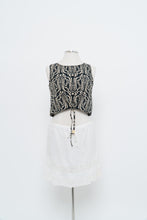 Load image into Gallery viewer, Vintage x Made in Italy x Dark Navy Patterned Crop (S, M)