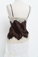 Load image into Gallery viewer, Vintage x Brown, Cream Silk Lace Tank (L)