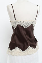 Load image into Gallery viewer, Vintage x Brown, Cream Silk Lace Tank (L)