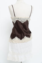 Load image into Gallery viewer, Vintage x Brown, Cream Silk Lace Tank (L)