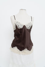 Load image into Gallery viewer, Vintage x Brown, Cream Silk Lace Tank (L)