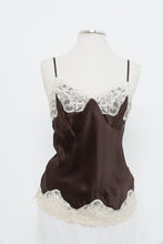 Load image into Gallery viewer, Vintage x Brown, Cream Silk Lace Tank (L)