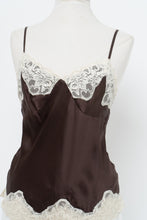 Load image into Gallery viewer, Vintage x Brown, Cream Silk Lace Tank (L)