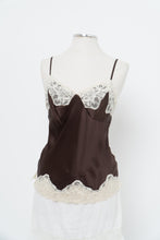 Load image into Gallery viewer, Vintage x Brown, Cream Silk Lace Tank (L)